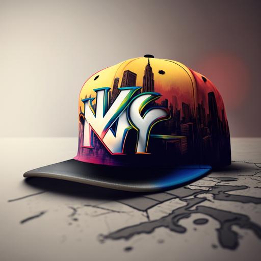 hat mock- up, new york city logo, graffiti inspired