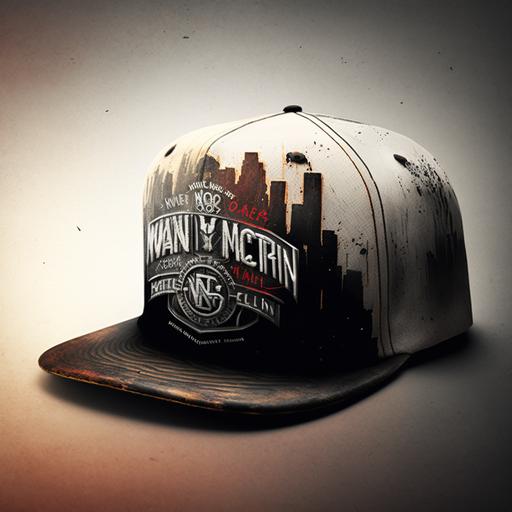 hat mock- up, new york city logo, graffiti inspired