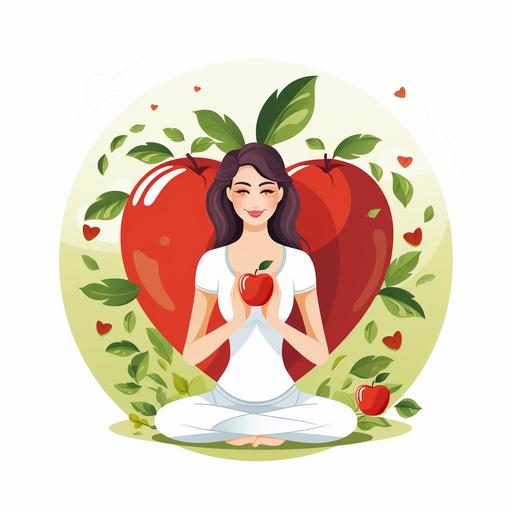 health clipart with women doing yoga apple doctor heart plus sign