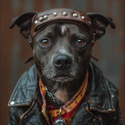 highly realistic photography of dogs being punk and wearing punk clothes, punk, punk party, highly detailed, good time, --s 750 --v 6.0