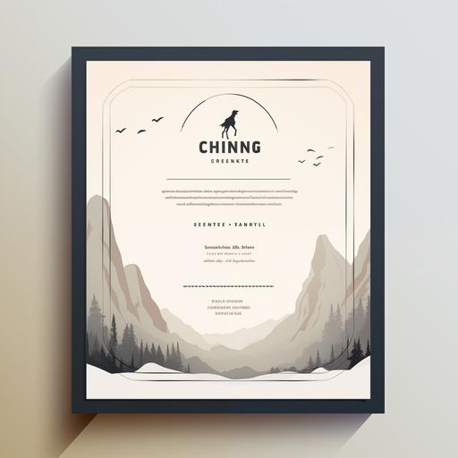 hiking certificate, modern design, minimalistic, vector