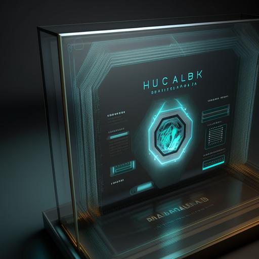 hologram projector showing loading bar interface screen
