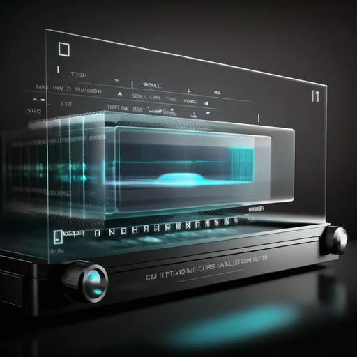 hologram projector showing loading bar interface screen