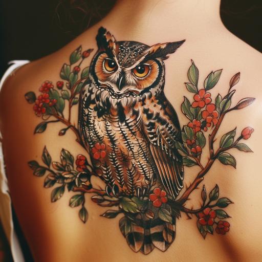horned owl tattoo --v 6.0
