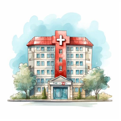 hospital sign, icon, vector, illustrated, water color