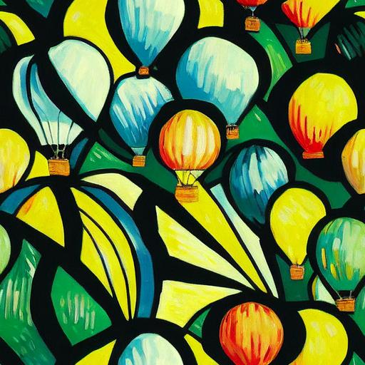 hot air balloon wallpaper, vineyard landscape, painting by erin hanson, van gogh, Paul Cézanne --tile --test --creative --upbeta --upbeta