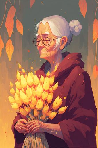 hot corncrop granny, art by Atey Ghailan --ar 2:3 --v 4 --uplight