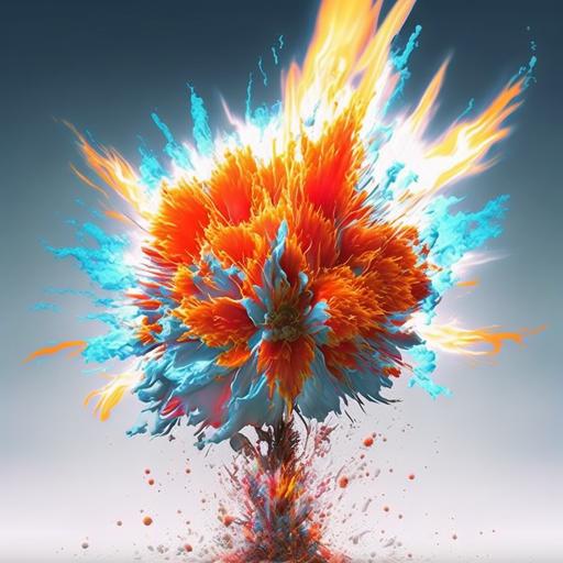 how are you feeling today? :: bright flower exploding into exuberant flame --v 4