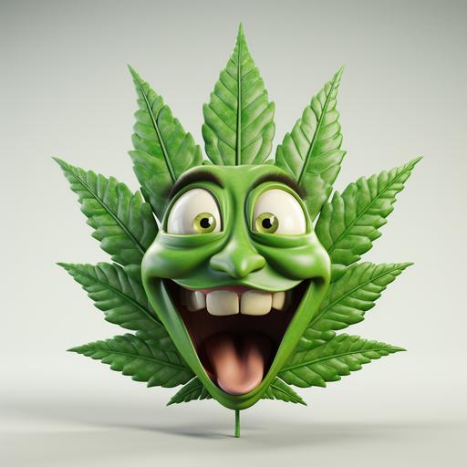 http:// weed leaf cartoon emoji, 3D