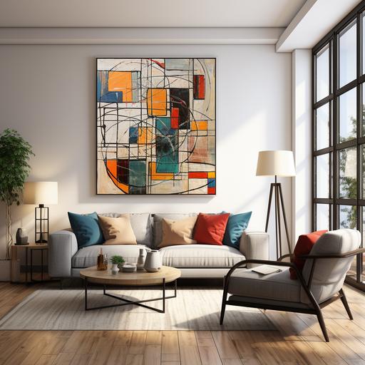 https:// A detailed description of an abstract canvas art featuring intersecting geometric shapes in bold primary colors, with sharp angles and clean lines, creating a sense of order and precision, set against a neutral background, Artwork, mixed media on canvas --v 5.2 --s 750 --style raw