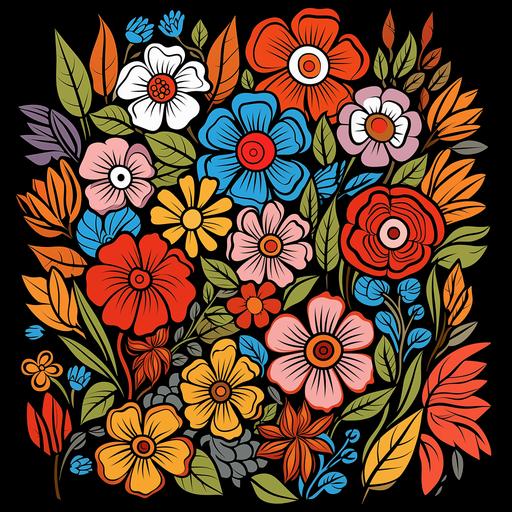 https:// coloring book page, simple doodle many flowers