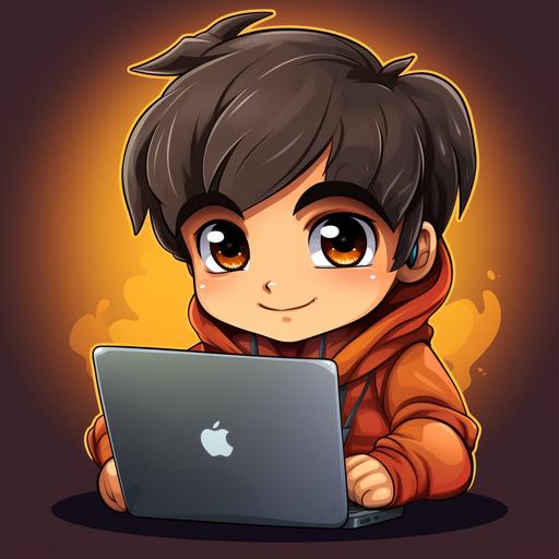 https:// logo kid with notebook cartoon style, anime style