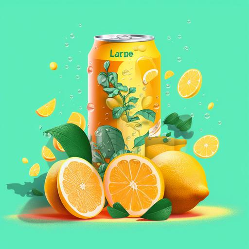 energy drinks can, bright, young, lemon and mint flavour