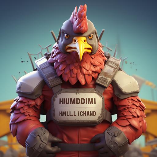 humaioid chicken cartoon character with anime theme, character very uptight and follows rules. stay away from risk.