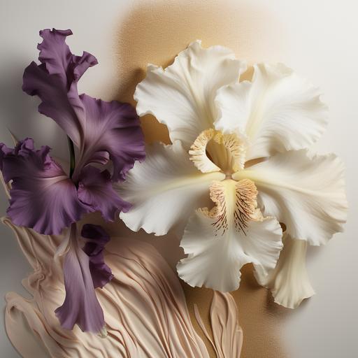 hyper real, elevated iris, woody, suede, cozy texture, vanilla praline velvety iris