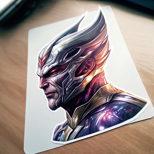 hyper-realistic galactis from marvel sticker