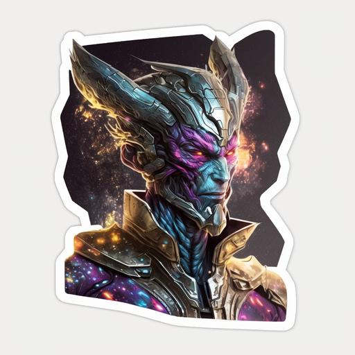 hyper-realistic galactis from marvel sticker