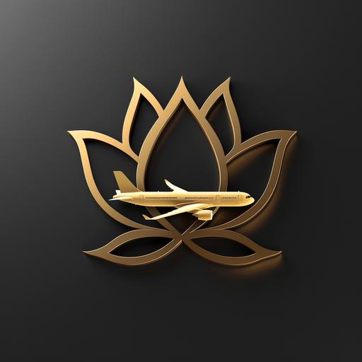 hyper realistic lotus and airplane logo for travel agency --v 6.0