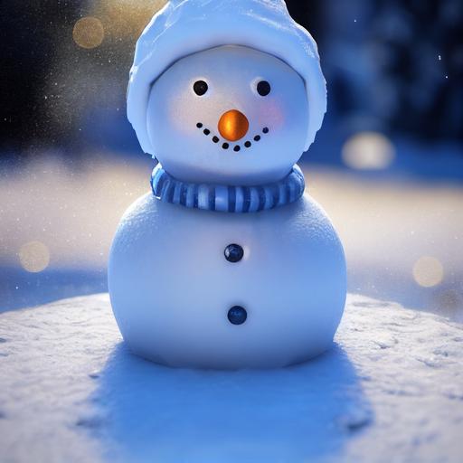 hyper realistic snowman figurine, 3D render, blender render, commerical photography, product photo, detailed, --testp --v 3 --upbeta
