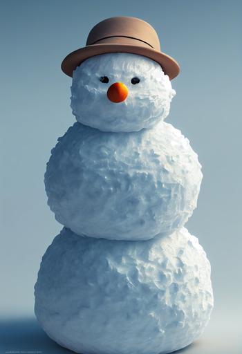 hyper realistic snowman figurine, 3D render, blender render, commerical photography, product photo, detailed, --testp --ar 9:16 --v 3 --upbeta