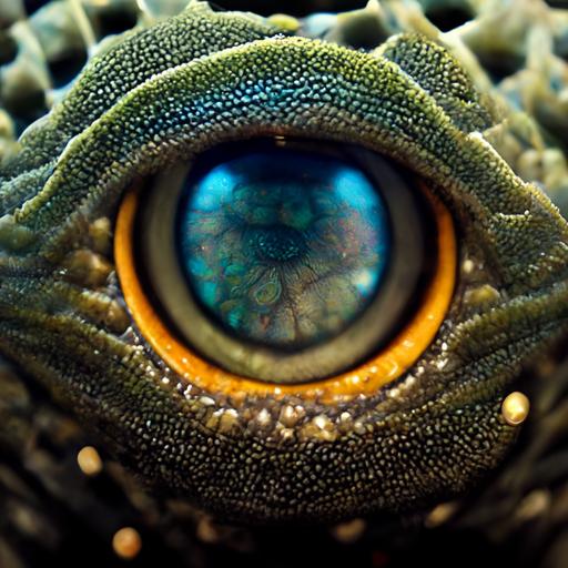 hyperdetailed macro photo of an iguana's eye --uplight --s 5000 --v 3