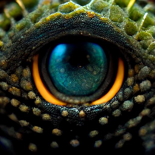 hyperdetailed macro photo of an iguana's eye --s 5000 --v 3