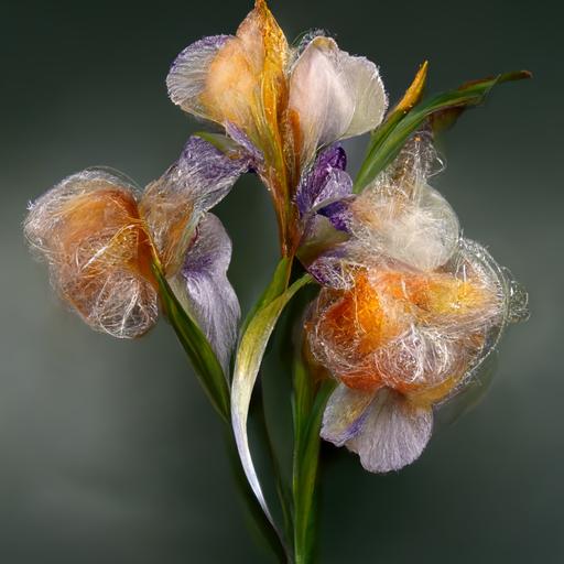 rhapsobouquet gentle ribbons peaches iris