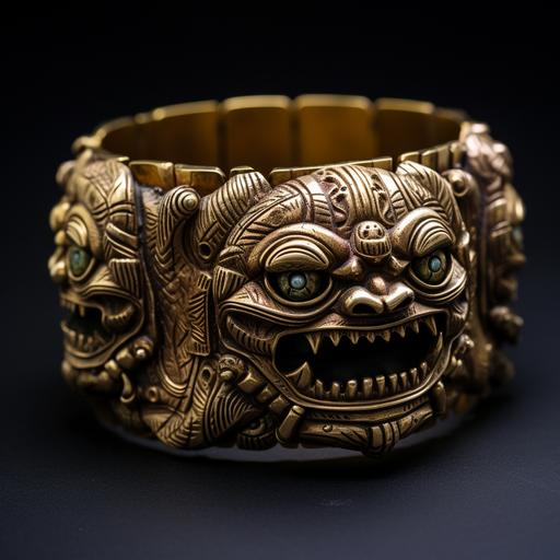 antique Inca gold yeti bracelet