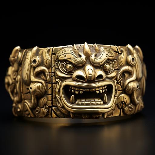 antique Inca gold yeti bracelet
