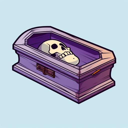 icon drawing of coffin cartoon style