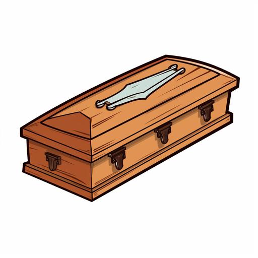 icon drawing of coffin cartoon style transparent background