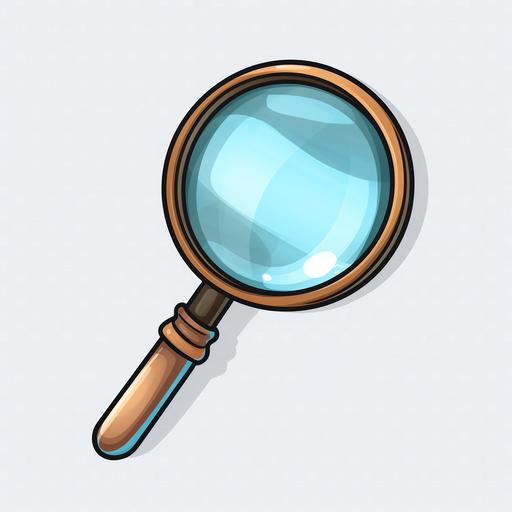 icon magnifying glass cartoon style transparent background
