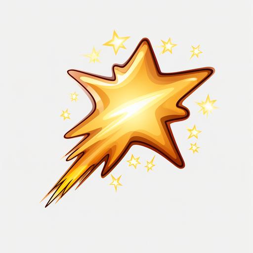 icon shooting star cartoon style transparent background