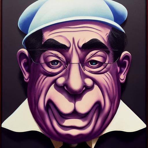 iconic portrait of bill muray, grimace, wink visage, beret, eyebrows, funny --test --creative
