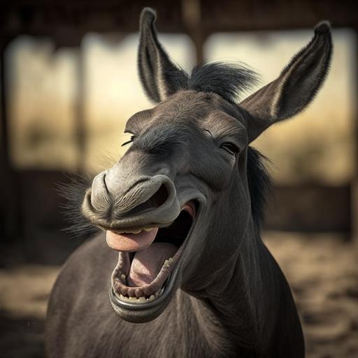 idiot black donkey laughing
