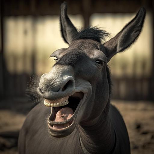 idiot black donkey laughing