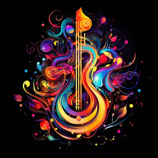 illustration colorful musical note