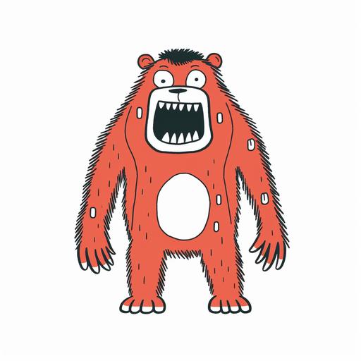 illustration graphic of gorilla with teeth full body simple minimal, by Gemma Correll white background --no realistic --s 750 --v 5 --q 2