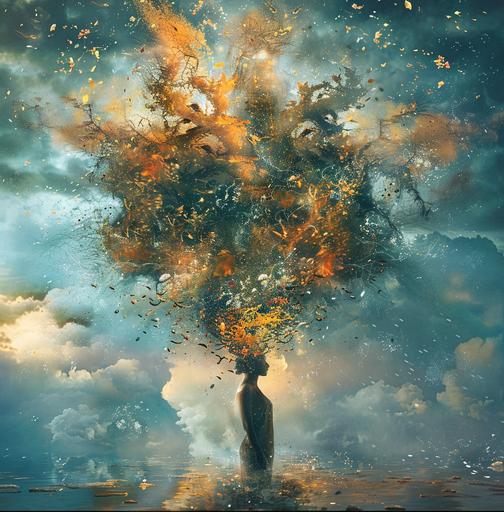 i'm a big fan of your work, and of your books, in the style of martin stranka, susan seddon boulet, light blue and amber, floral explosions, ethereal trees, uhd image, thiago valdi --ar 103:105 --v 6.0