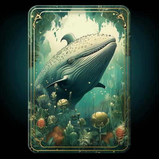 image of whale jungle style for playing card front view