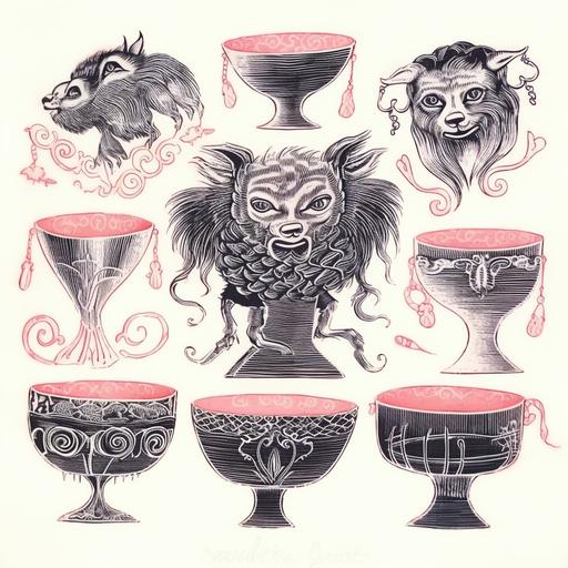 images of woodcut chalices and cups