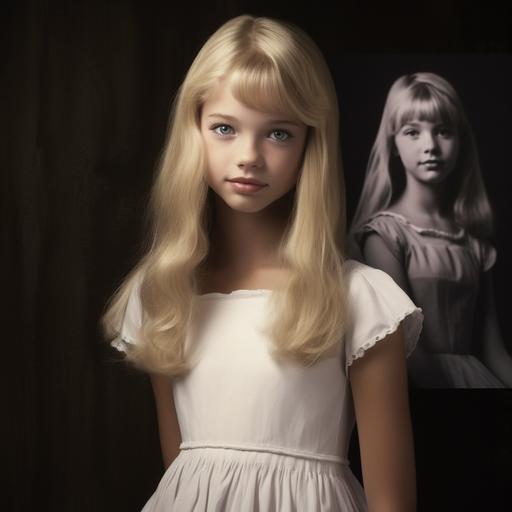 imagine the ghost of a 10 year old girl named Baby Boggs who died in the 1960s. She was a pagent girl, she's blonde and very pretty, she seems a little bit sneaky