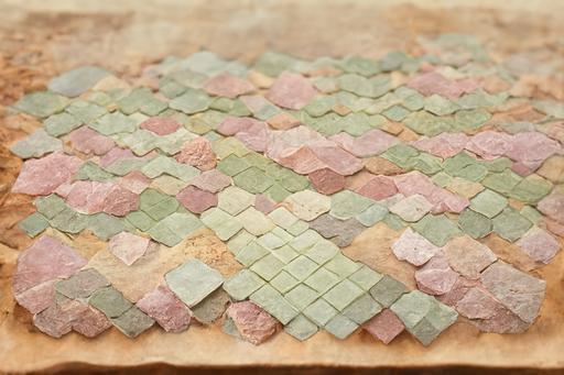 imitation tiles for the kitchen, 3D,  sandstone, pastel pink, pastel pistachio green, pastel olive green, cedar coffee, wallpaper, --ar 16:10 —q 2