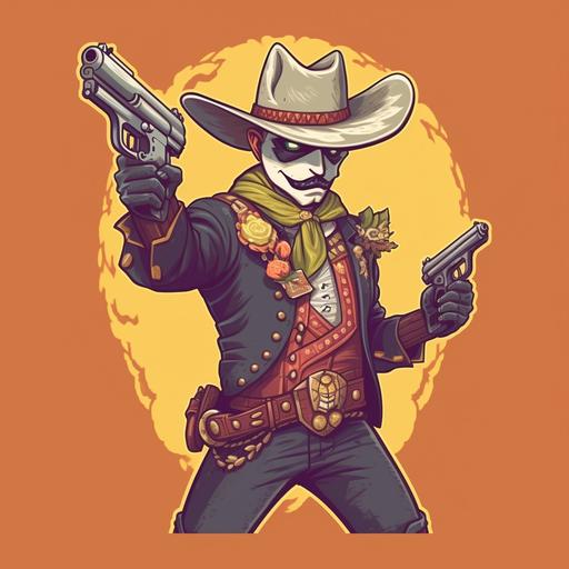 in the art style of fortnite and world of Warcraft, a muscular wolf furry male wearing charro Mexican mariachi attire. He is shooting his gun --v 5.1