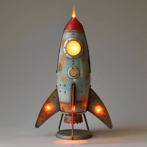 incandescent plasma tin toy rocket ship --v 6.0