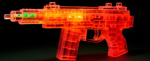 8-bit jello gun fires 9mm jello bullets --ar 22:9