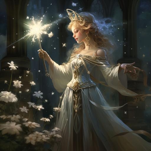 asphodel fairy godmother bestows the blessings with her star-tipped magic wand. --q 2