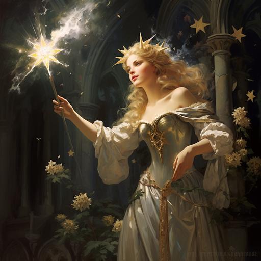 asphodel fairy godmother bestows the blessings with her star-tipped magic wand. --q 2