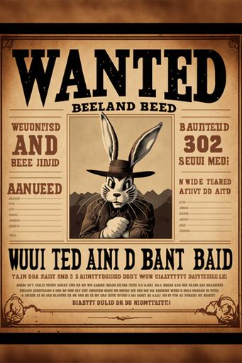 infographic wanted dead or alive poster for bugs bunny --ar 2:3 --v 4