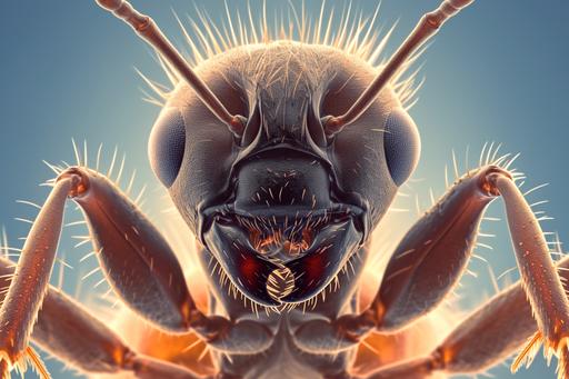insect, an ant's face viewed through an electron microscope, focus stacking::1 splatter, smear, smudge, splash, drips::-0.3 --ar 3:2 --niji 6 --style raw --s 350